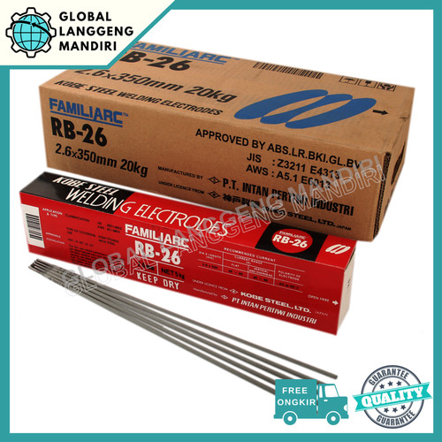 Kawat Las KOBELCO RB26 2.6MM (5KG)/ RB 26 2.6 MM 2,6MM 2,6 MM