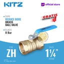 KITZ Ball Valve 8 bar , Gagang Biru , Fig. ZH , 1 1/4" - 32A - 32mm , Drat Screw
