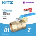 KITZ Ball Valve 8 bar , Gagang Biru , Fig. ZH , 2" - 50A - 50mm , Drat Screw