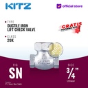 Lift Check Valve Ductile KITZ Fig. 20 SN , 3/4" - 20A - 20mm , Drat / Screw