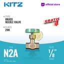 Needle Valve Brass KITZ 20K Fig. N2A , 1/8"- 6A - 6mm , Drat / Screw
