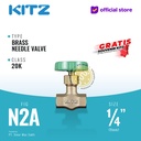 Needle Valve Brass KITZ 20K Fig. N2A , 1/4"- 8A - 8mm , Drat / Screw