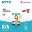 Needle Valve Brass KITZ 20K Fig. N2A , 3/8"- 10A - 10mm , Drat / Screw