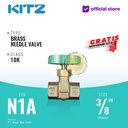 Needle Valve Brass KITZ 10K Fig. N1A , 3/8"- 10A - 10mm , Drat / Screw