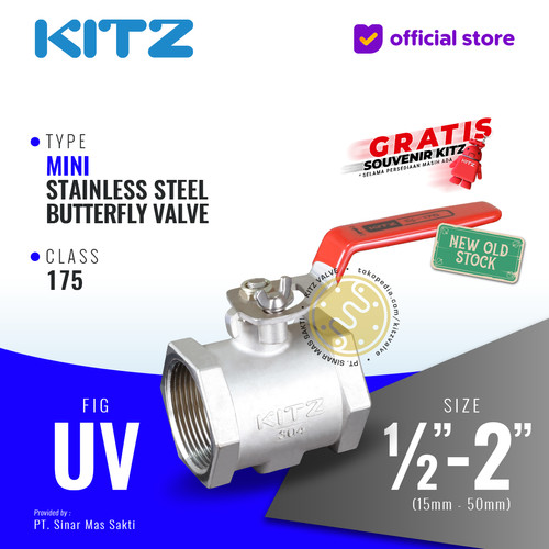 Mini Butterfly Valve SUS304 KITZ Fig. UV , Drat / Screw