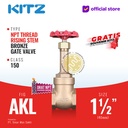 NPT Gate Valve Rising Stem Fig. 150 AKL , 1 1/2" - 40mm , Drat Kasar  / Screw NPT