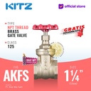 NPT Gate Valve Brass KITZ Fig. 125 AKFS , 1 1/4" - 32A - 32mm , Screw