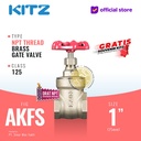 NPT Gate Valve Brass KITZ Fig. 125 AKFS , 1" - 25A - 25mm , Screw