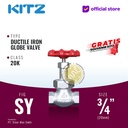 Globe Valve Ductile KITZ Fig. 20 SY , 3/4" - 20A - 20mm , Drat / Screw