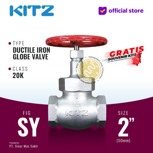 Globe Valve Ductile KITZ Fig. 20 SY , 2" - 50A - 50mm , Drat / Screw