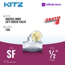 Lift Check Valve Ductile KITZ Fig. 10 SF , 1/2" - 15mm , Drat / Screw