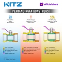 KITZ Ball Valve 8 bar , Gagang Biru , Fig. ZH , 3/4" - 20A - 20mm , Drat Screw