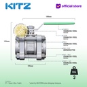 KITZ 3-Piece SUS Ball Valve Fig. 1000 AKU3TZM , 1 1/4" - 32mm , Drat Kasar NPT