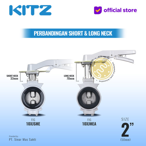 Butterfly Valve Aluminum KITZ Fig. 10XJSME , LEVER - SHORT NECK