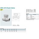 Lift Check Valve Ductile KITZ Fig. 20 SN , 2" - 50A - 50mm , Drat / Screw