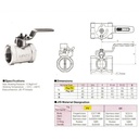 Mini Butterfly Valve Brass KITZ Fig. FV , 1 1/2" - 40A - 40mm , Drat / Screw