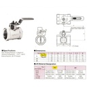 Mini Butterfly Valve Brass KITZ Fig. FV , 2" - 50A - 50mm , Drat / Screw