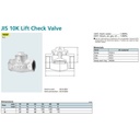 Lift Check Valve Ductile KITZ Fig. 10 SF, 1 1/2" - 40mm , Drat / Screw