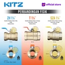 KITZ Ball Valve 8 bar , Gagang Biru , Fig. ZH , Drat Screw