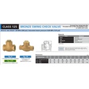 NPT Klep Tabok / Check Valve KITZ Fig. 125 AKR , 1/2" - 15mm , Drat