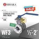 Ball Valve SUS Flange-Less / Wafer , HISAKA Fig. WF3