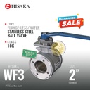 Ball Valve Flange-Less / Wafer , HISAKA Fig. WF3 , 2" - 50A - 50mm
