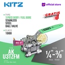 Ball Valve 3-Piece SUS316 KITZ Fig. 1000 AKU3TZFM , Drat / Screw NPT