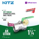 Ball Valve NPT SUS KITZ Fig. 600 AKUTKM , 1 1/4" - 32mm , Drat Kasar