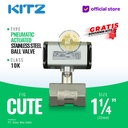 Pneumatic Ball Valve Stainless SUS316 KITZ Fig. C-UTE 1 1/4" - 32mm Drat / Screw