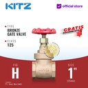 KITZ Bronze Gate Valve Fig. 125 H , 1" - 25A - 25mm , Drat / Screw