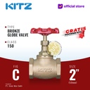 KITZ Bronze Globe Valve Fig. 150 C , 2" - 50A - 50mm , Drat / Screw