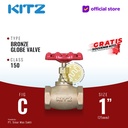 KITZ Bronze Globe Valve Fig. 150 C , 1" - 25A - 25mm , Drat / Screw