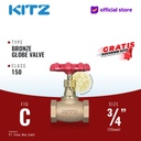 KITZ Bronze Globe Valve Fig. 150 C , 3/4" - 20A - 20mm , Drat / Screw