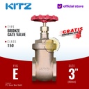 KITZ Bronze Gate Valve Fig. 150 E , 3" - 80A - 80mm , Drat / Screw