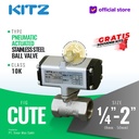Ball Valve Pneumatic Stainless SUS316 KITZ Fig. C-UTE , Drat / Screw