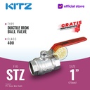 KITZ Ductile Ball Valve Fig. 400 STZ , 1" - 25A - 25mm , Drat Screw