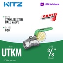 KITZ Stainless Ball Valve Fig. 600 UTKM , 3/8" - 10mm , Drat Screw