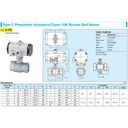 Pneumatic Ball Valve Bronze KITZ Fig. C-TE , 1" - 25mm , Drat / Screw