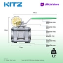 KITZ 3-Piece SUS Ball Valve Fig. 1000 AKU3TZM , 3/4" - 20mm, Drat Kasar NPT