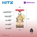 KITZ Bronze Gate Valve Fig. 125 H , 1 1/2" - 40A - 40mm , Drat / Screw