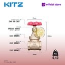 KITZ Bronze Gate Valve Fig. 125 H , 3/4" - 20A - 20mm , Drat / Screw