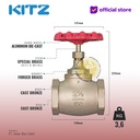 KITZ Bronze Globe Valve Fig. 150 C , 2 1/2" - 65mm , Drat / Screw