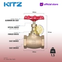 KITZ Bronze Globe Valve Fig. 150 C , 1 1/2" - 40mm , Drat / Screw