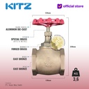 KITZ Bronze Globe Valve Fig. 100 A , 3" - 80A - 80mm , Drat / Screw
