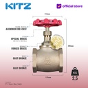 KITZ Bronze Globe Valve Fig. 100 A , 2 1/2" - 65mm , Drat / Screw