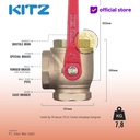 3-Way Ball Valve KITZ Fig. 400 TN , 3" - 80A - 80mm , Drat / Screw