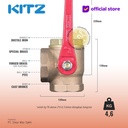 3-Way Ball Valve KITZ Fig. 400 TN , 2 1/2" - 65A - 65mm , Drat / Screw