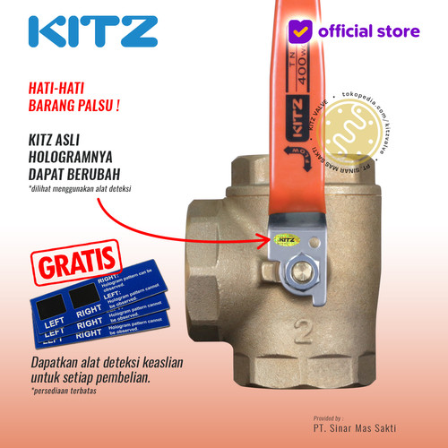 3-Way Ball Valve KITZ Fig. 400 TN , 1/4" - 8A - 8mm , Drat / Screw
