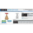 KITZ Bronze Gate Valve Fig. 125 H , 3/4" - 20A - 20mm , Drat / Screw