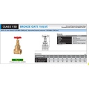KITZ Bronze Gate Valve Fig. 150 E , 1/2" - 15A - 15mm , Drat / Screw